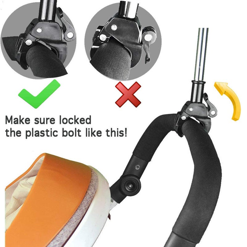 Yobee Umbrella Mount Holder  Adjustable Umbrella Mount Stand No Need Wrench to Attach/Detach Umbrella Clamp for Wheelchairs  Walker  Rollator  Biycle  Pram  Stroller  Black - Image 5